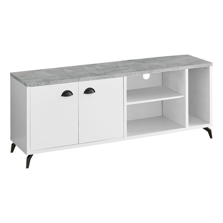 MONARCH SPECIALTIES Tv Stand, 60 Inch, Console, Storage Cabinet, Living Room, Bedroom, Laminate, Grey I 2841